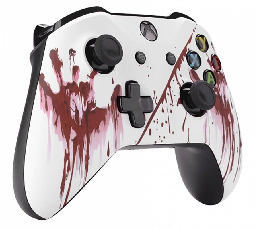 XBOX ONE S Controller Front Faceplate Art Series Soft Touch Bloody Hands