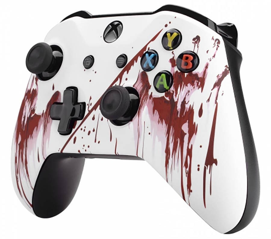 XBOX ONE S Controller Front Faceplate Art Series Soft Touch Bloody Hands
