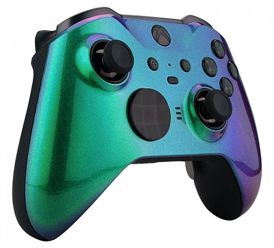 XBOX Elite V2 Controller Front Faceplate Glossy Chameleon Green Purple