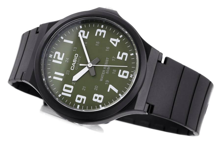 Casio Classic Quartz Easy Reader Watch with Resin Strap, Black (Model: MW-240-1BVCF)