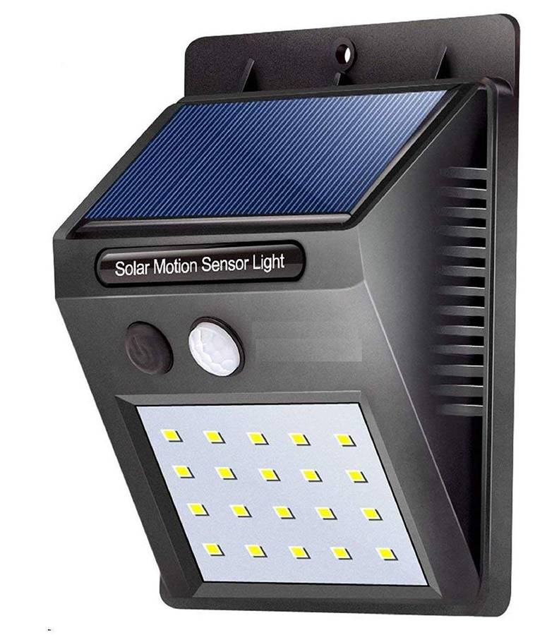20 LED Solar Powered PIR Motion Sensor Security Wall Garden Light - Built in Battery