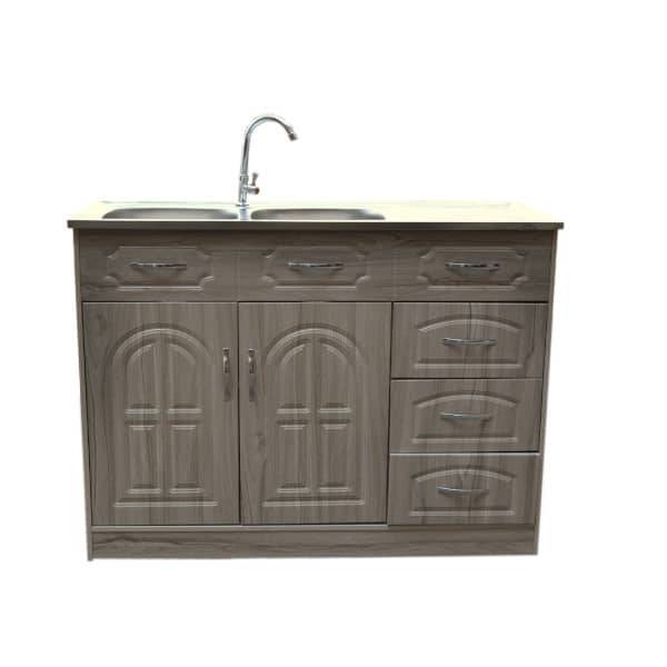 Double Sink On Cupboard - Undercounter - Assembled - Tap incl.