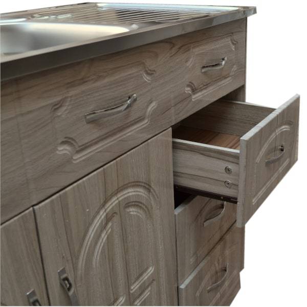 Double Sink On Cupboard - Undercounter - Assembled - Tap incl.