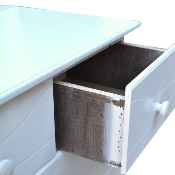 7 Drawer Chest Of Drawers - Assembled - Raised - White Wood