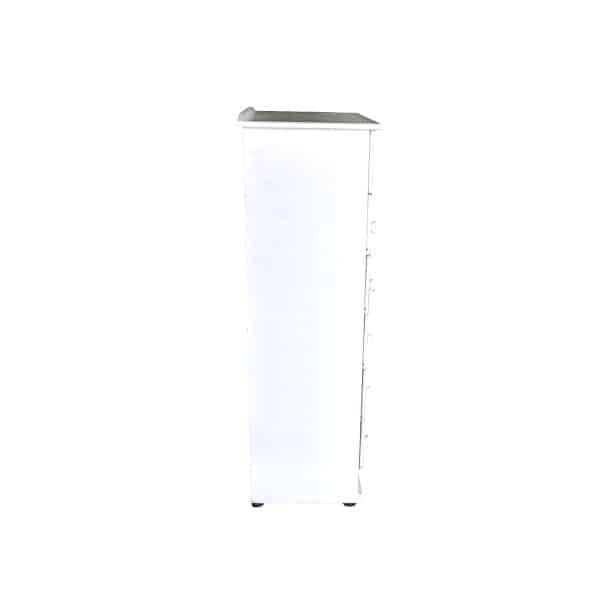 7 Drawer Chest Of Drawers - Assembled - Raised - White Wood