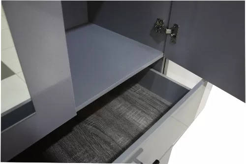 Double Wardrobe 6 doors - Grey and White - 2.7m - Assembled