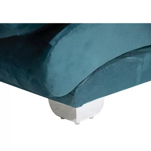 Blue Velvet Sleeper Chair - Recliner - 3 Positions - Steel Legs