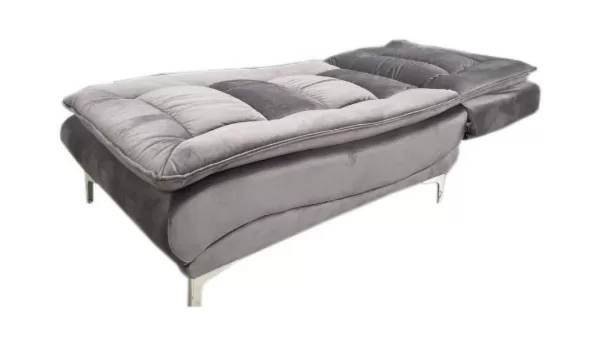 Blue Velvet Sleeper Chair - Recliner - 3 Positions - Steel Legs