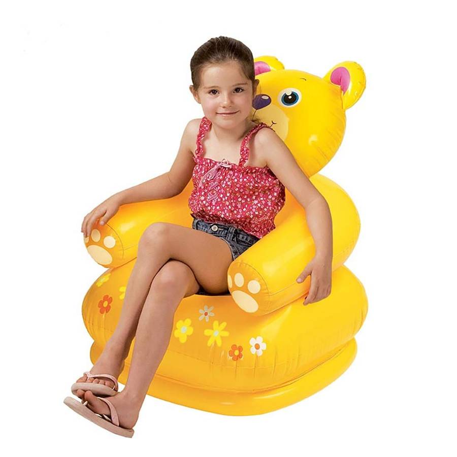 Intex Happy Animal Bear Plastic Air Chair Assortment (Multicolor)