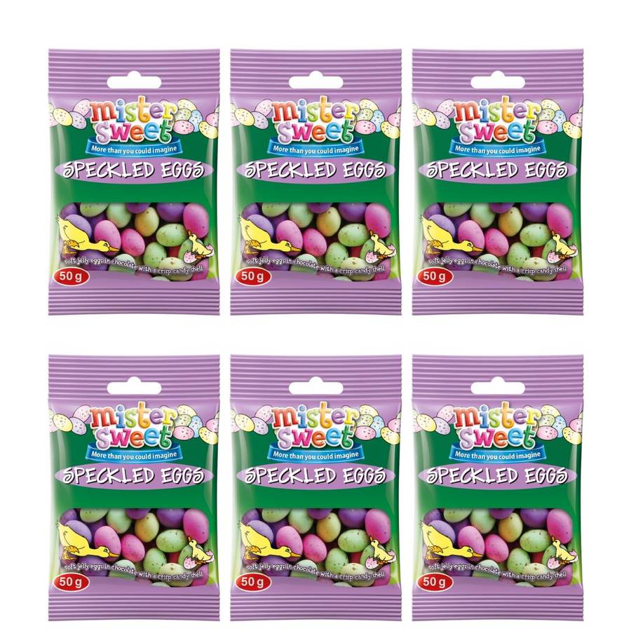 Mister Sweet Speckled Candy Eggs 50g - Pack Of 6
