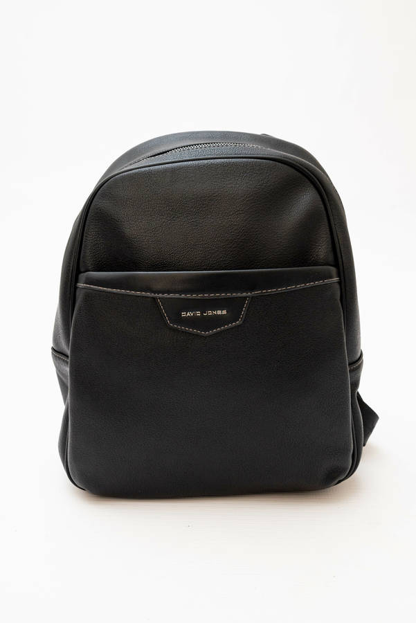 David Jones Leather Backpack Black