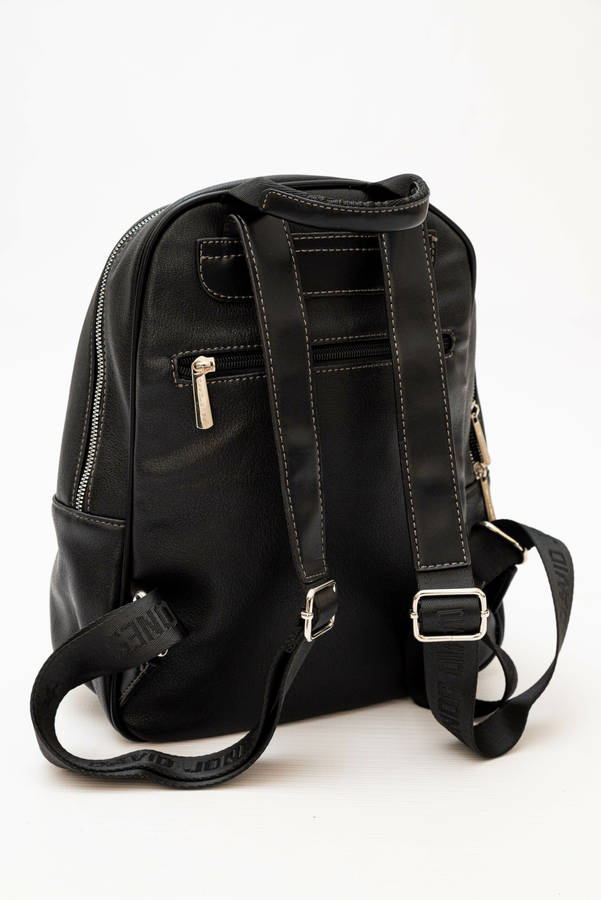David Jones Leather Backpack Black