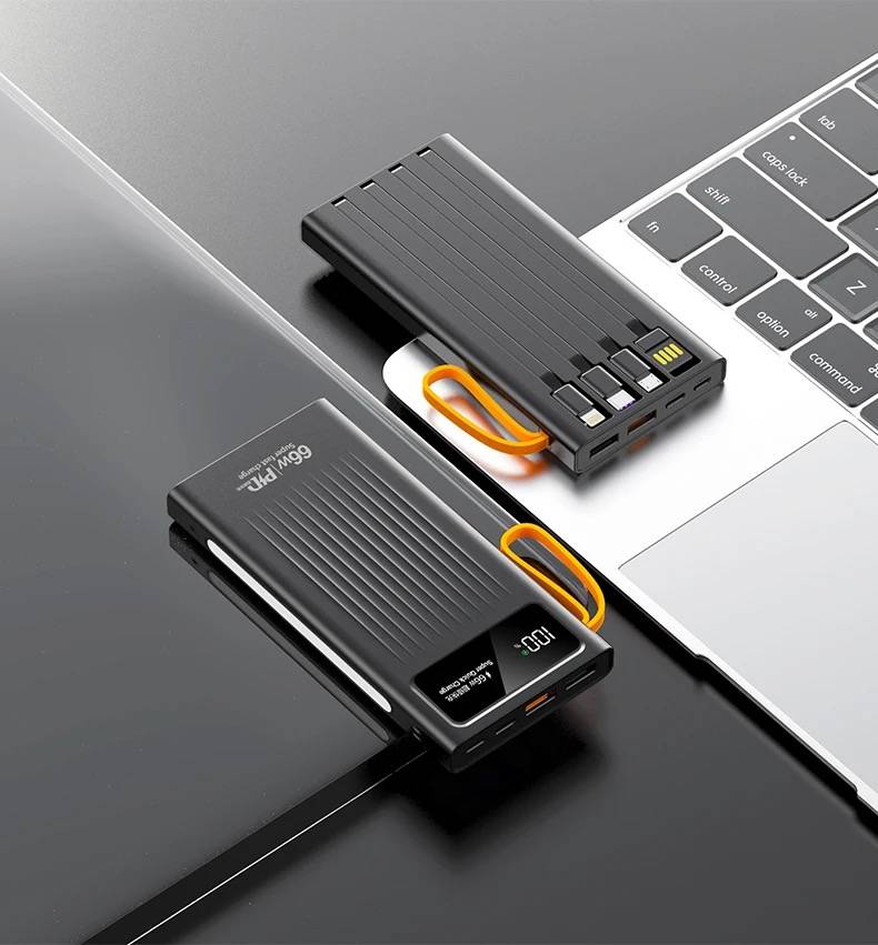 20000 mAh Fast Charge Power Bank With LED Screen LED Light 66W