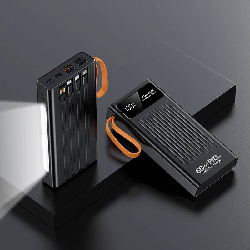 20000 mAh Fast Charge Power Bank With LED Screen LED Light 66W