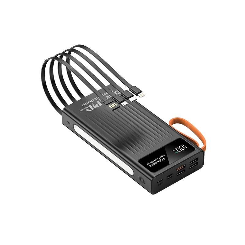 20000 mAh Fast Charge Power Bank With LED Screen LED Light 66W