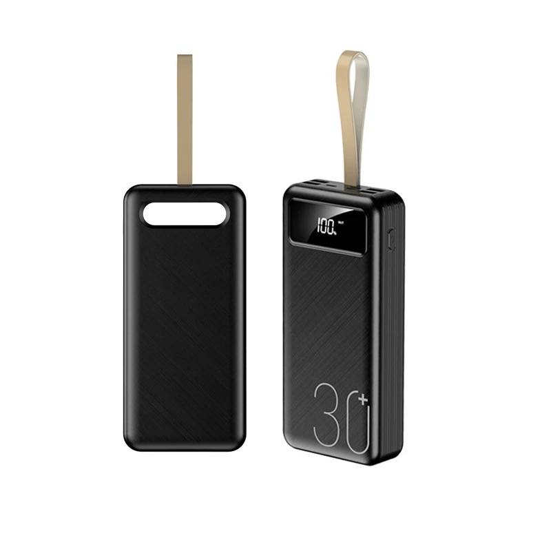 30000 mAh Fast Charge Power Bank With LED Screen LED Light