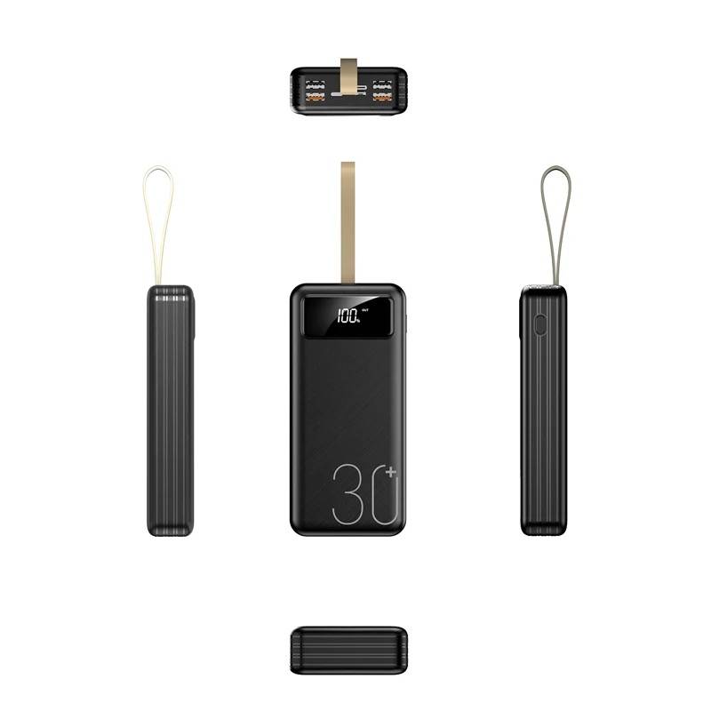 30000 mAh Fast Charge Power Bank With LED Screen LED Light