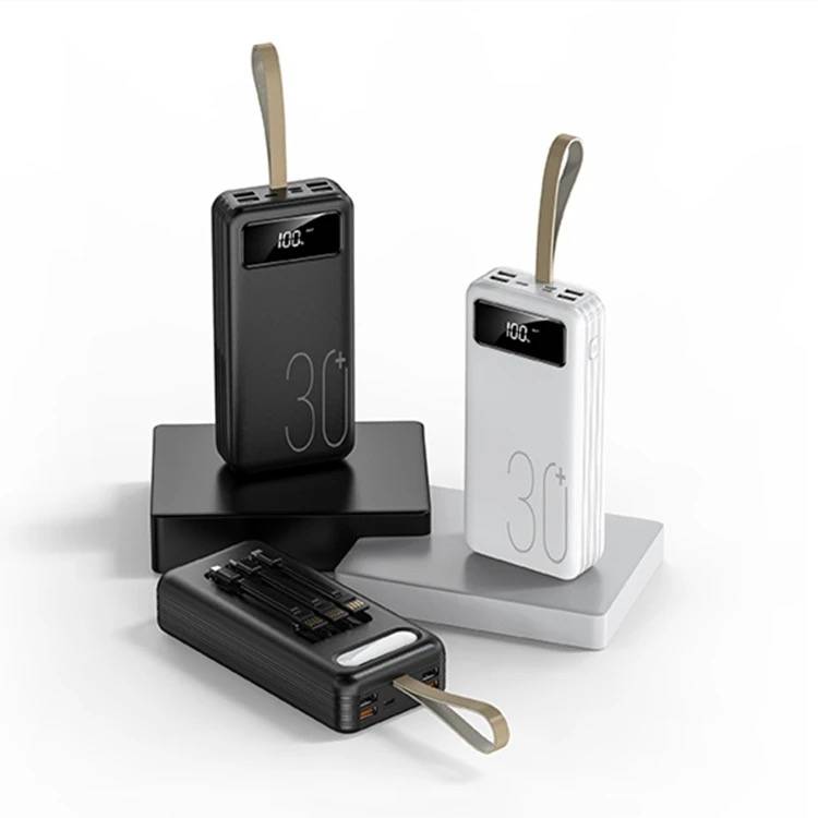 30000 mAh Fast Charge Power Bank With LED Screen LED Light