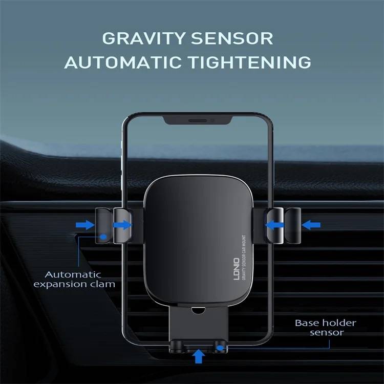 Gravity Car Phone Holder with Air Vent Clip Auto-Lock Mechanism MG10
