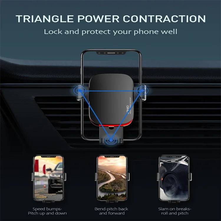 Gravity Car Phone Holder with Air Vent Clip Auto-Lock Mechanism MG10