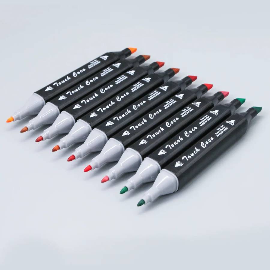 Dual Tip Head Colouring Marker Pen Set With Carry Bag 48s
