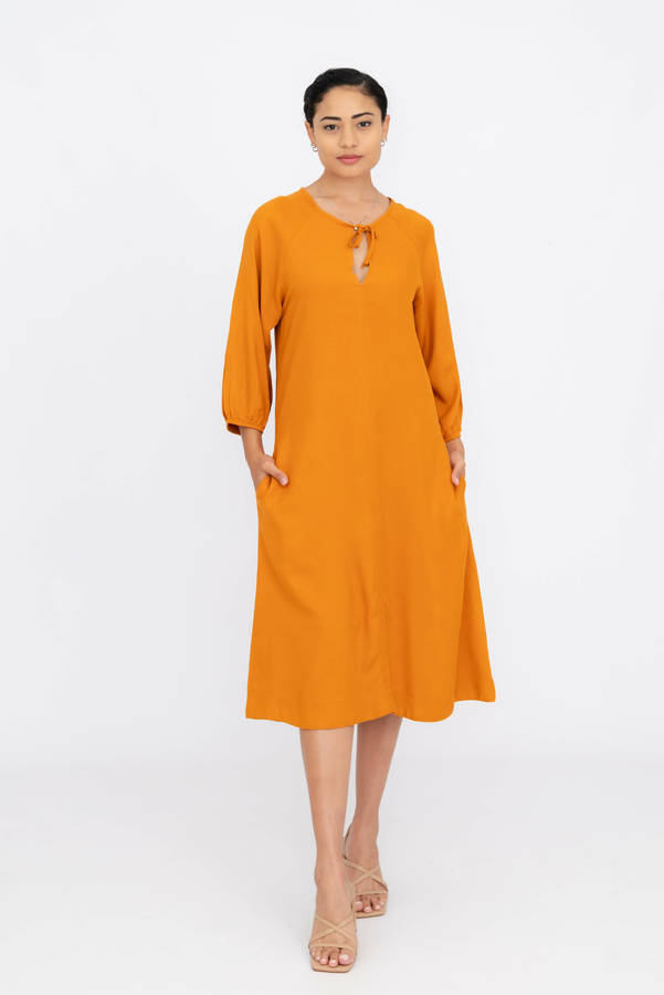 Noa Midaxi Long Sleeve Dress With Pockets