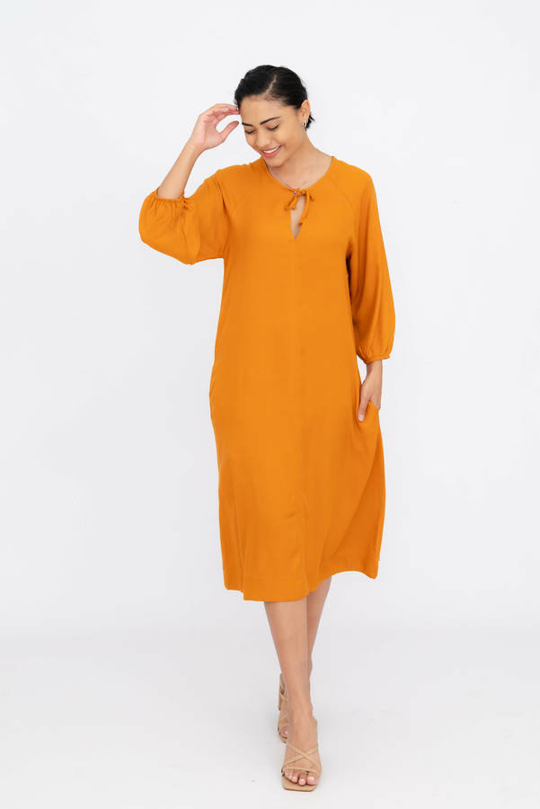 Noa Midaxi Long Sleeve Dress With Pockets