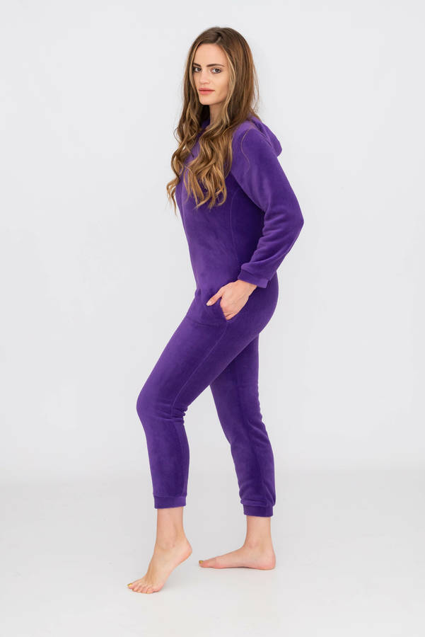 Ladies Hooded Winter Onesie Jumpsuit Pyjama With Pockets