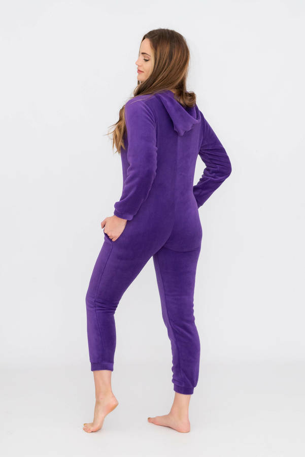 Ladies Hooded Winter Onesie Jumpsuit Pyjama With Pockets