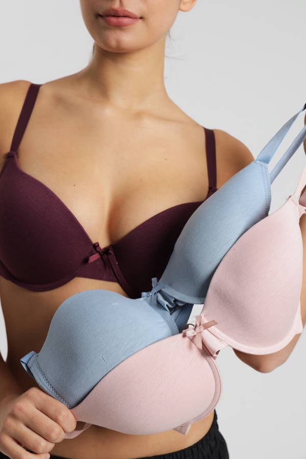 3 Pack SOSTEN Microfiber Cotton Spandex Underwire T-Shirt Bra