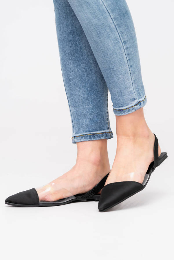 Slingback Black Flat Sandals