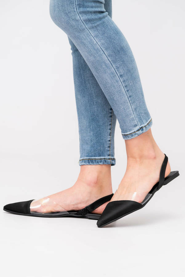 Slingback Black Flat Sandals