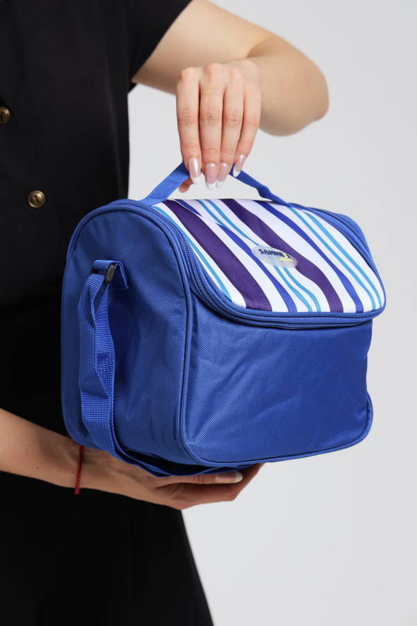 Sannea Stripe Thermal Insulated Lunch Bag Portable Foil Cooler Bag 6L
