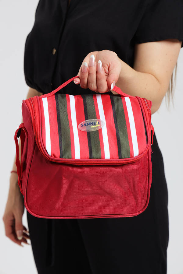 Sannea Stripe Thermal Insulated Lunch Bag Portable Foil Cooler Bag 6L