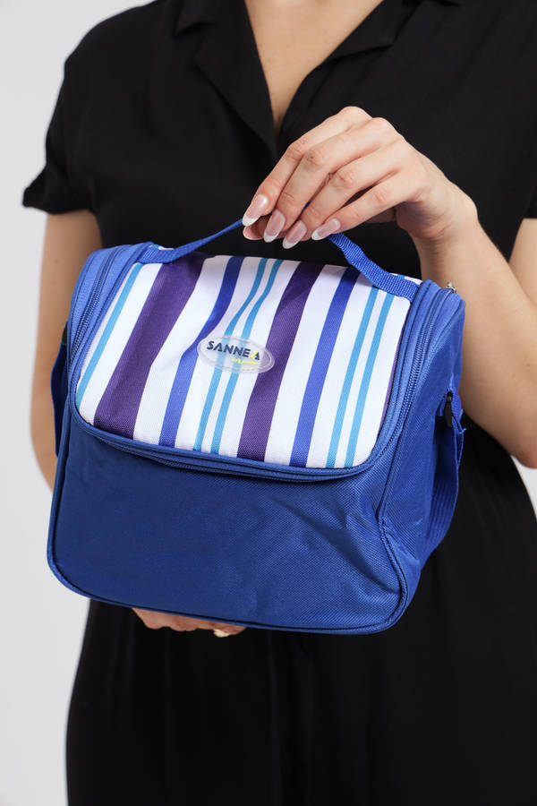 Sannea Stripe Thermal Insulated Lunch Bag Portable Foil Cooler Bag 6L