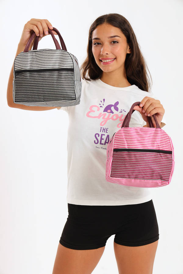 Senza® Stripe Thermal Insulated School Lunch Bag PROMO-2-FOR-1