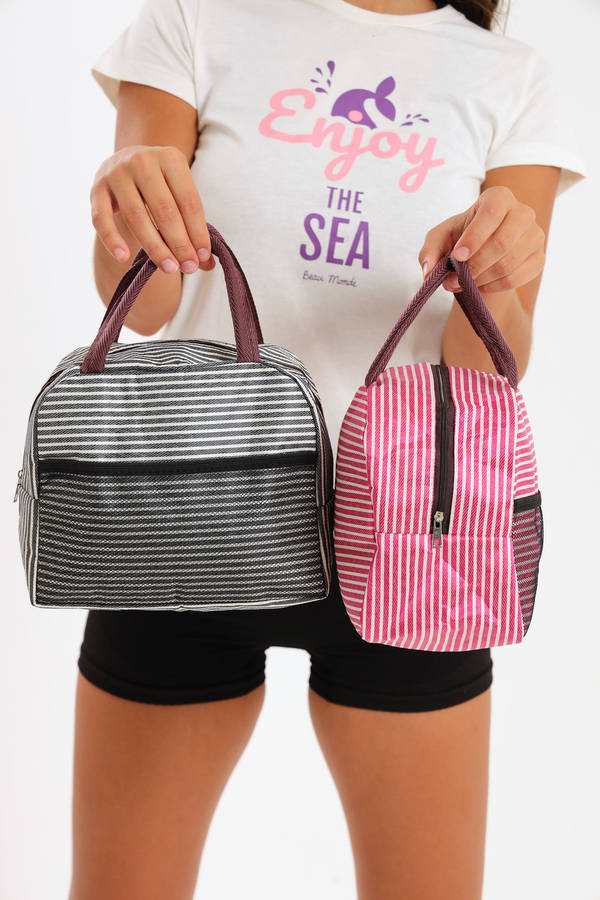 Senza® Stripe Thermal Insulated School Lunch Bag PROMO-2-FOR-1