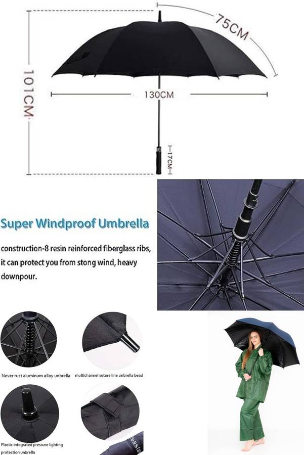 Automatic Open Golf Umbrella Extra Large Black