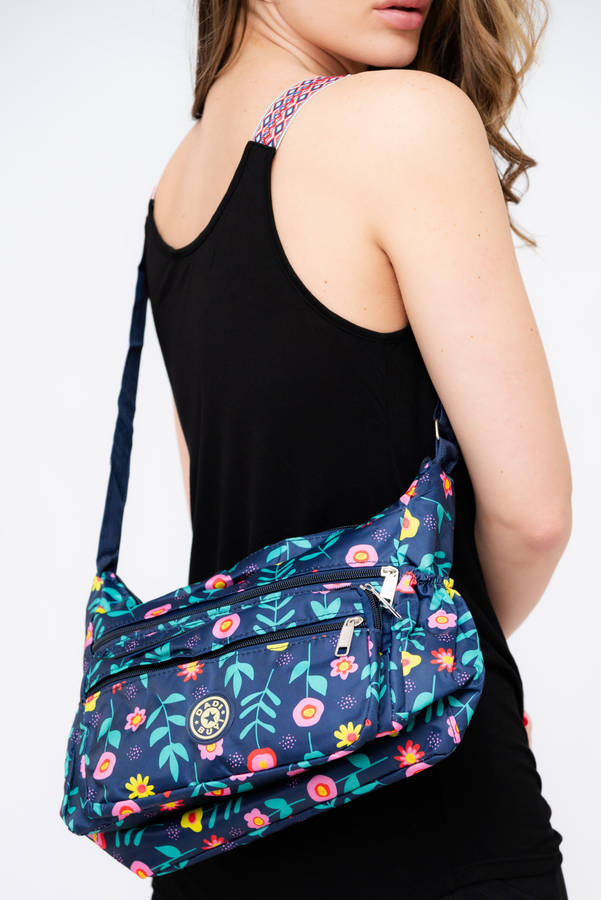 Floral Pattern Crossbody Sling Shoulder Summer Bag With Multiple Pockets