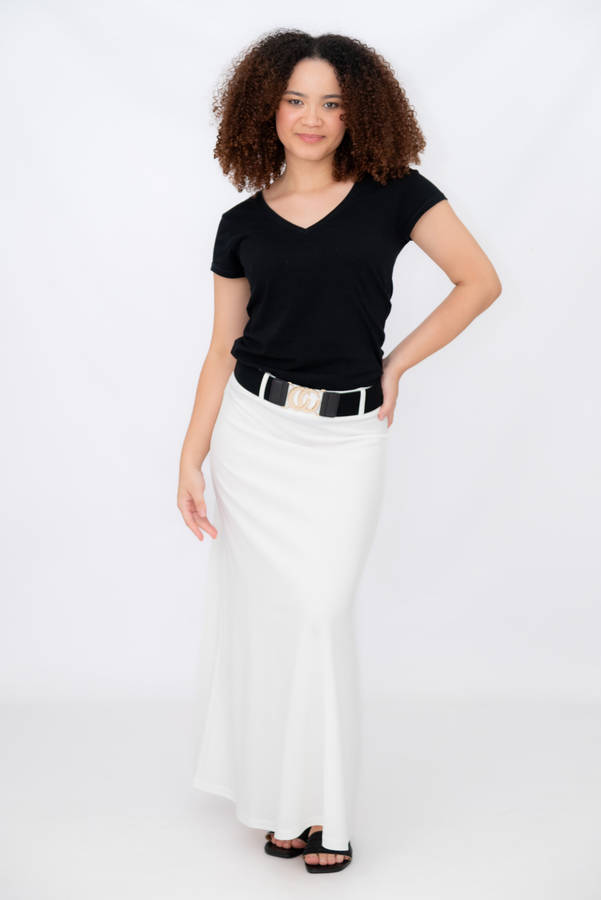Luxury Maxi Skirt With Belt