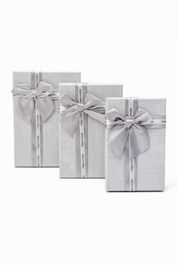 Senza 3 Piece Empty Gift Box With Lid & Ribbon