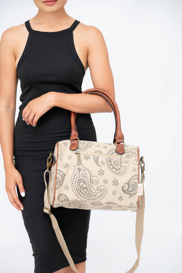Vivace Canvas Leather Crossbody Sling Handbag