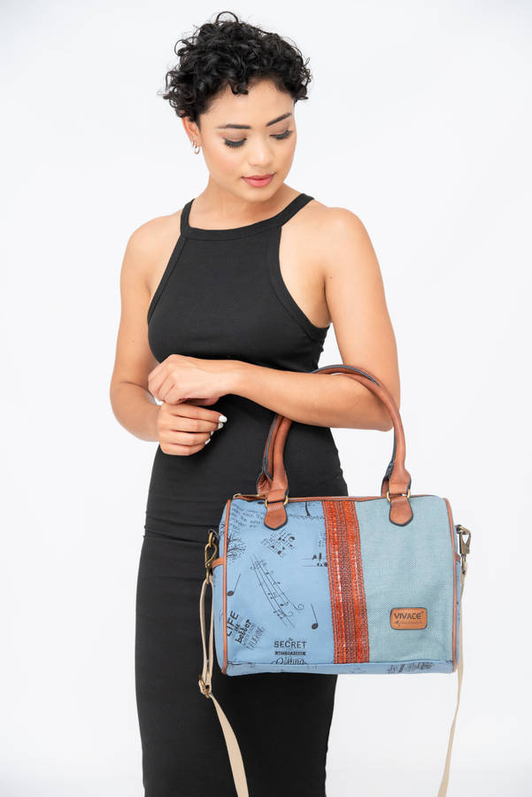 Vivace Canvas Leather Crossbody Sling Handbag