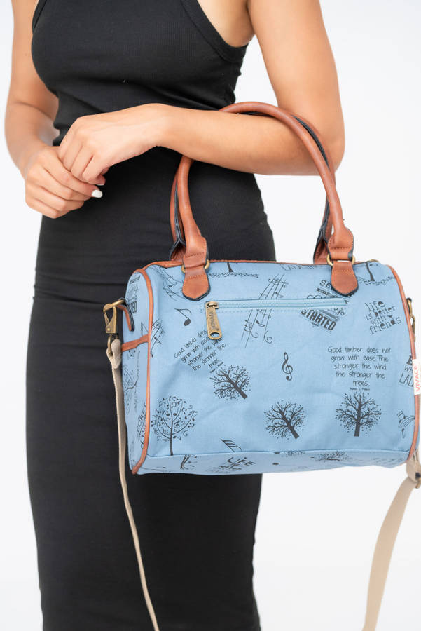 Vivace Canvas Leather Crossbody Sling Handbag