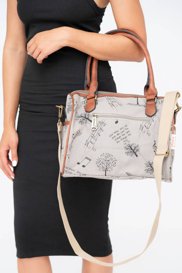 Vivace Canvas Leather Crossbody Sling Handbag