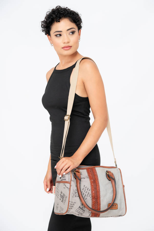 Vivace Canvas Leather Crossbody Sling Handbag