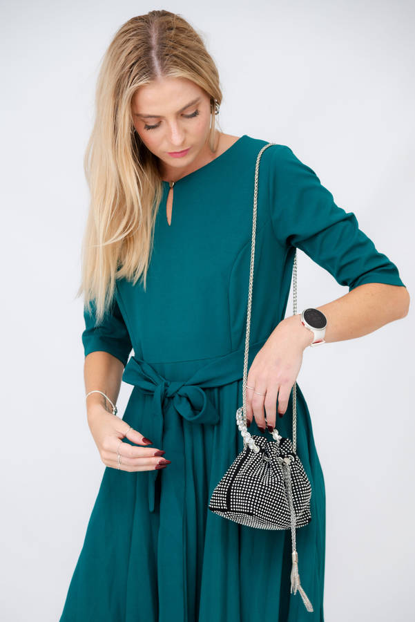 Women's Black Diamante Bucket Bag