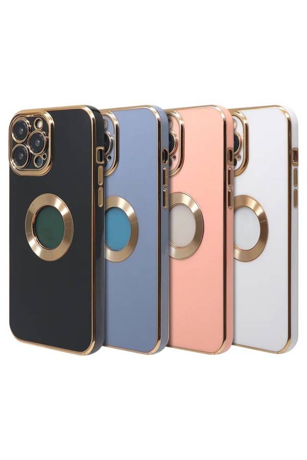Luxury Silicone Electroplate CD Pattern Gold Embossed Case For iPhone MagSafe-Compatible 13 Pro M...