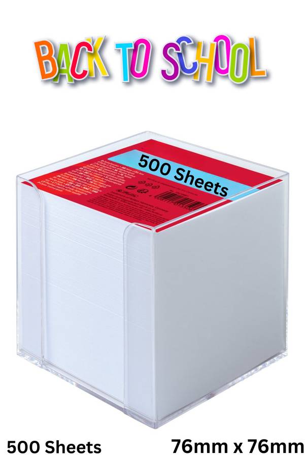 Memo Cube Acrylic Holder 76mm X 76mm Incl 500 Sheet Paper