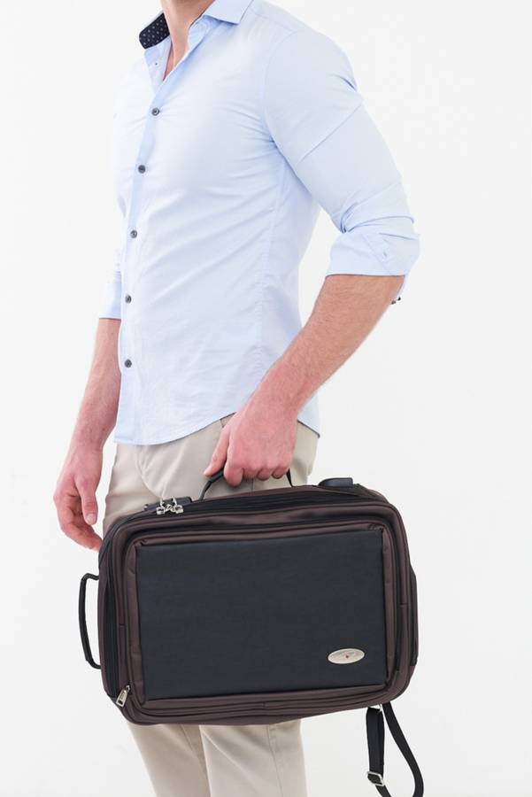 Powerland Genuine Leather Laptop Backpack School Bag